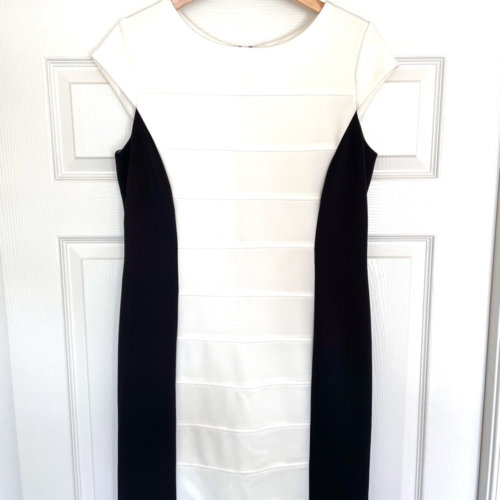 Silhouette Cream and Black Cocktail Dress